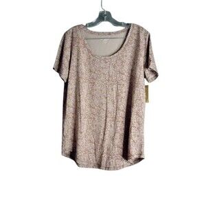 Joe Fresh Active Short Sleeve Blouse Womens Size Medium Two Tone Camo Print